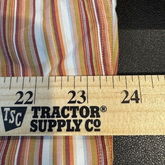 Thomas Dean Large Men’s Striped Long Sleeve Floral Flip Cuff Button Up Cotton - Picture 7 of 7